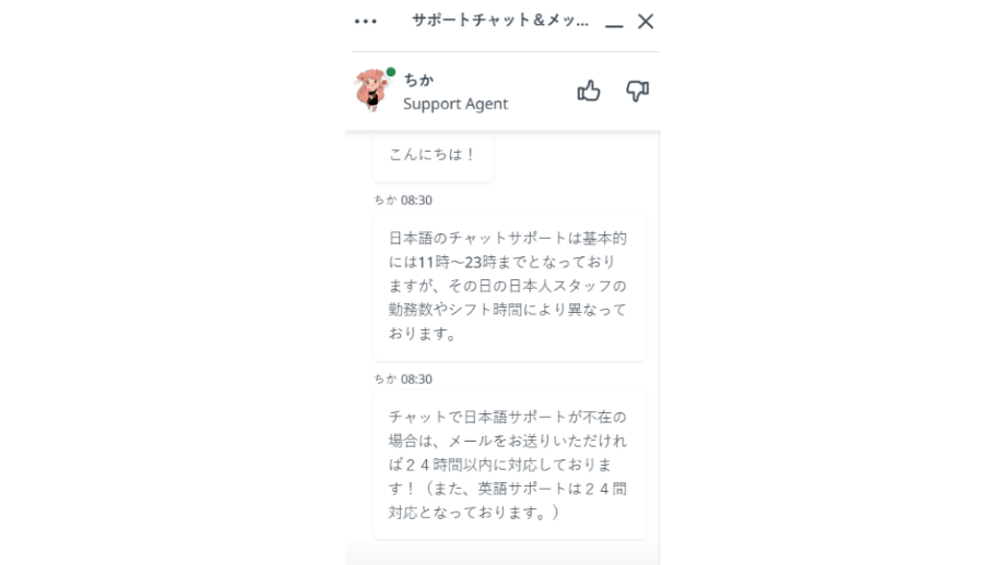 ビットスターカジノ Japanese Support